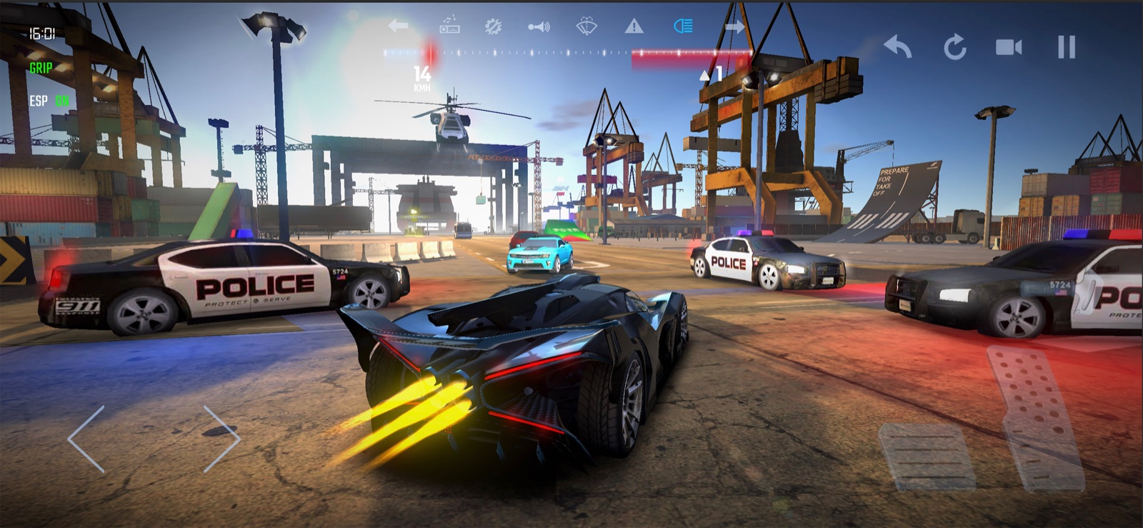 Ultimate Car Driving Simulator — police pursuit at the container port